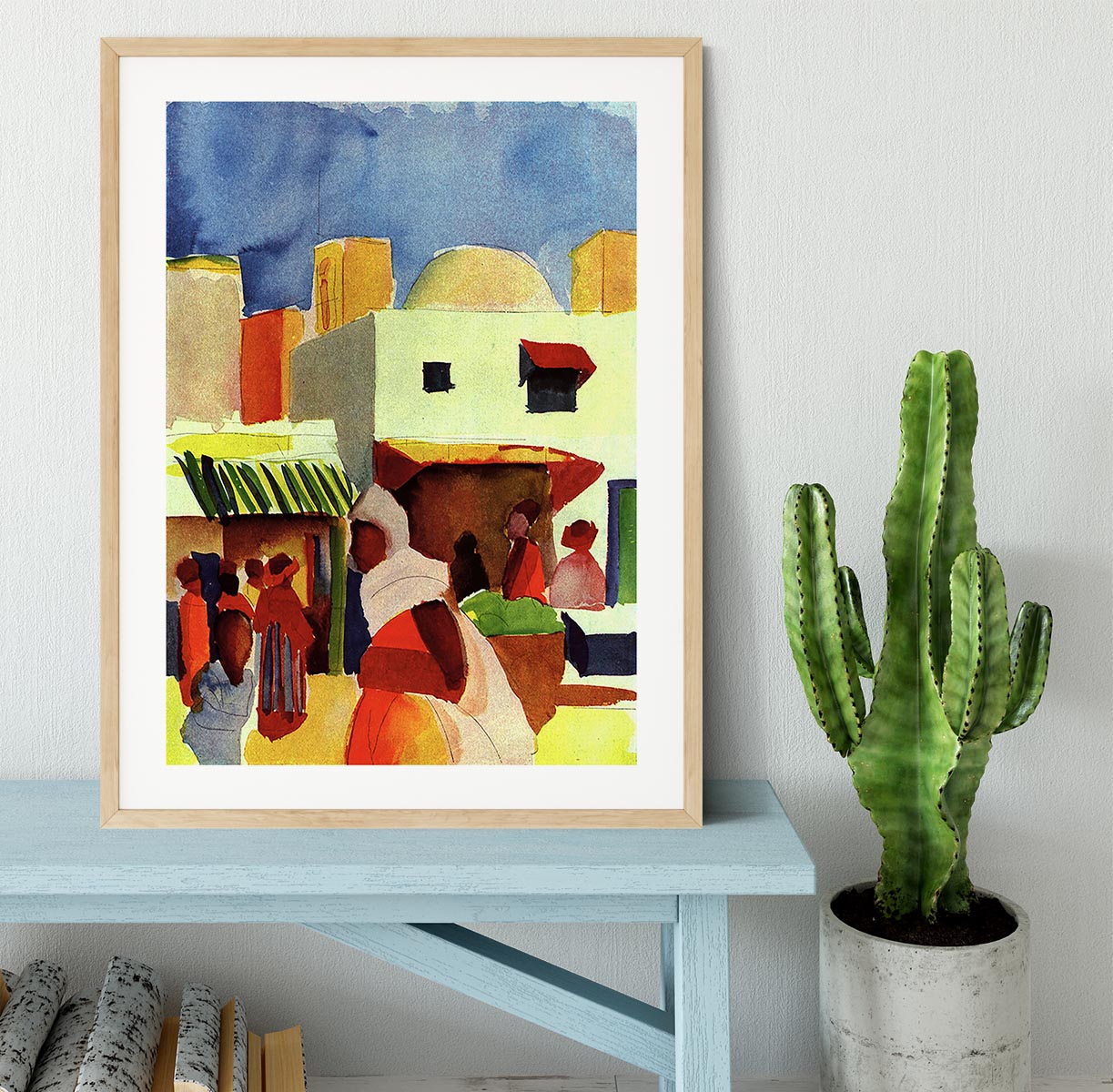 Market in Algier by Macke Framed Print - Canvas Art Rocks - 3