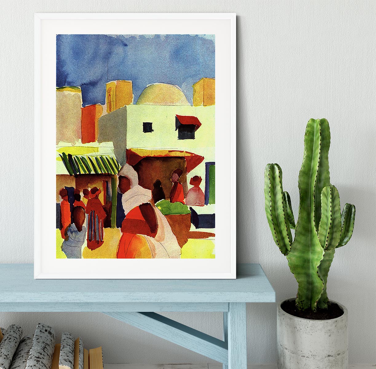 Market in Algier by Macke Framed Print - Canvas Art Rocks - 5