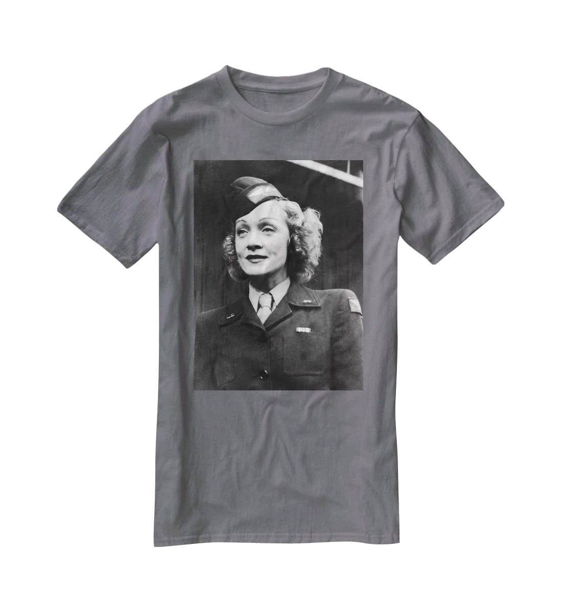 Marlene Dietrich in uniform T-Shirt - Canvas Art Rocks - 3