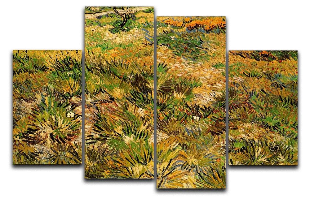 Meadow in the Garden of Saint-Paul Hospital by Van Gogh 4 Split Panel Canvas  - Canvas Art Rocks - 1