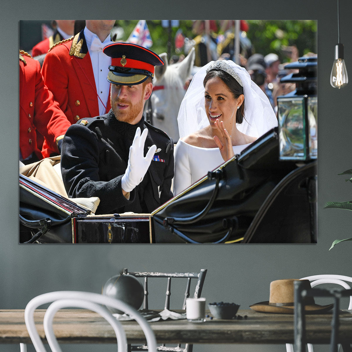 Meghan and Prince Harry greet the crowds Canvas Print or Poster - Canvas Art Rocks - 3