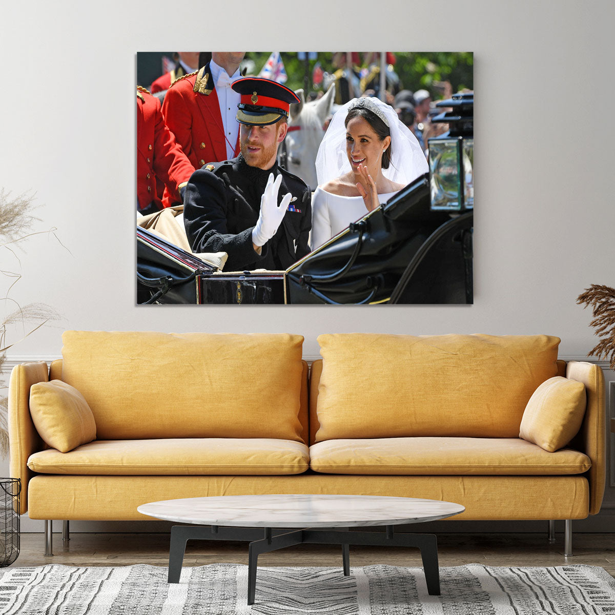 Meghan and Prince Harry greet the crowds Canvas Print or Poster - Canvas Art Rocks - 4