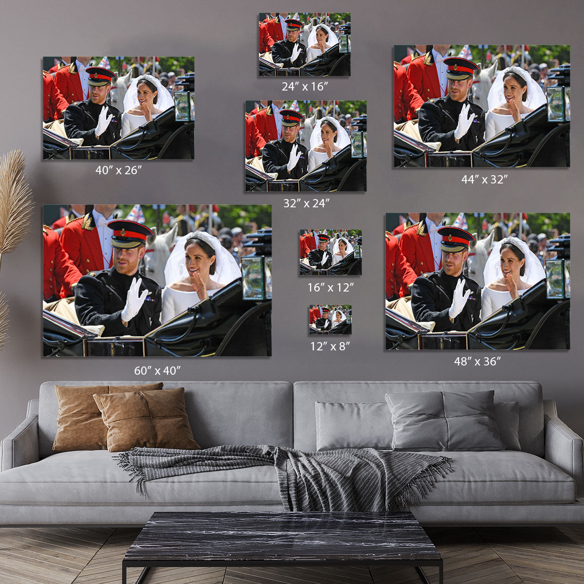 Meghan and Prince Harry greet the crowds Canvas Print or Poster - Canvas Art Rocks - 7