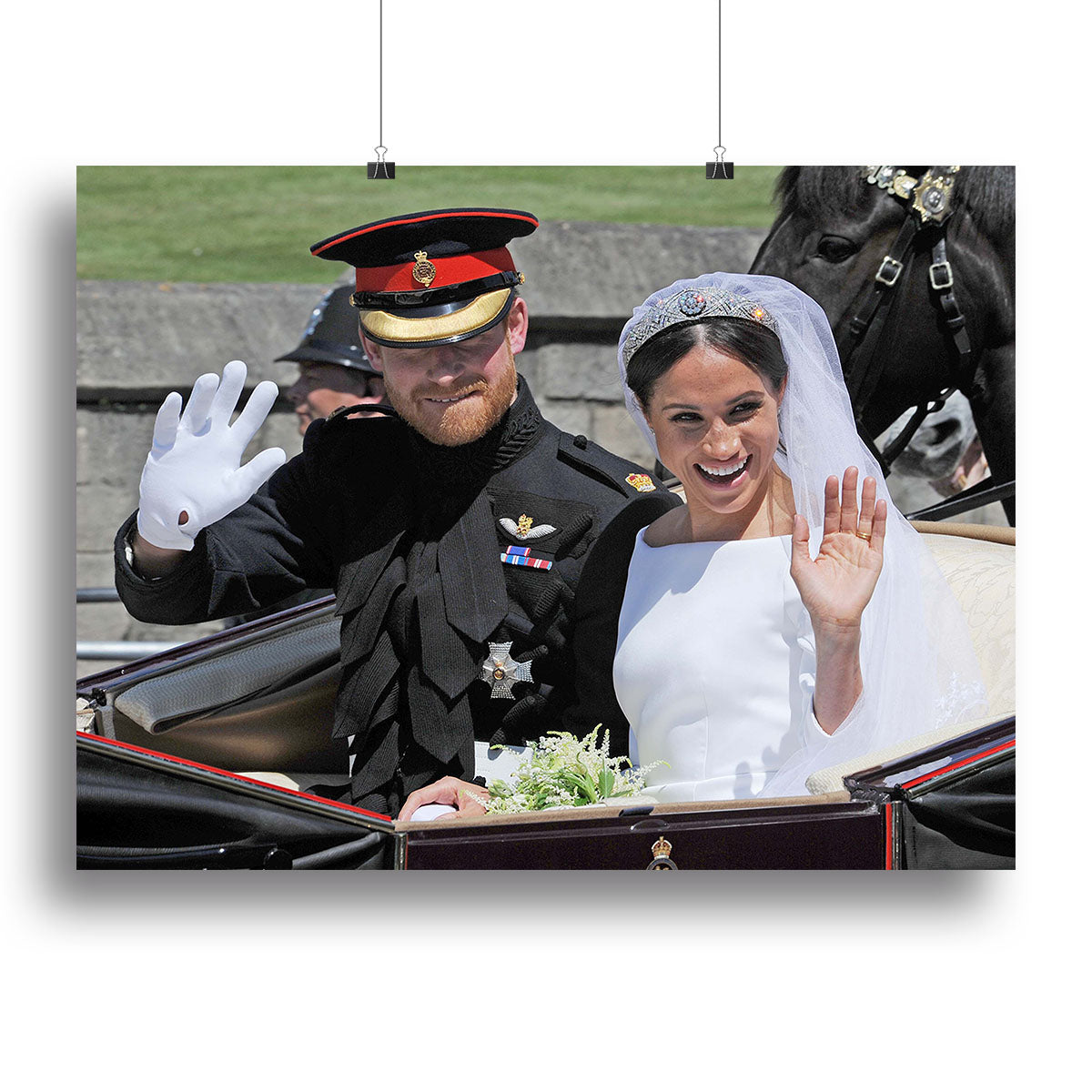 Meghan and Prince Harry wave to the crowds Canvas Print or Poster - Canvas Art Rocks - 2