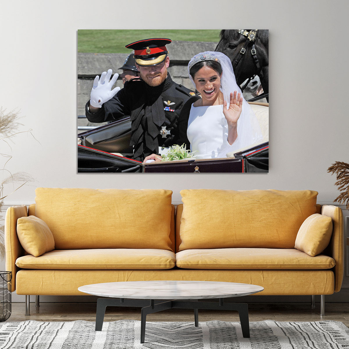 Meghan and Prince Harry wave to the crowds Canvas Print or Poster - Canvas Art Rocks - 4