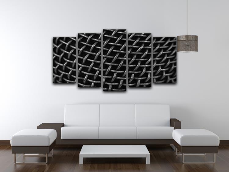 Metal Grid 5 Split Panel Canvas - Canvas Art Rocks - 3