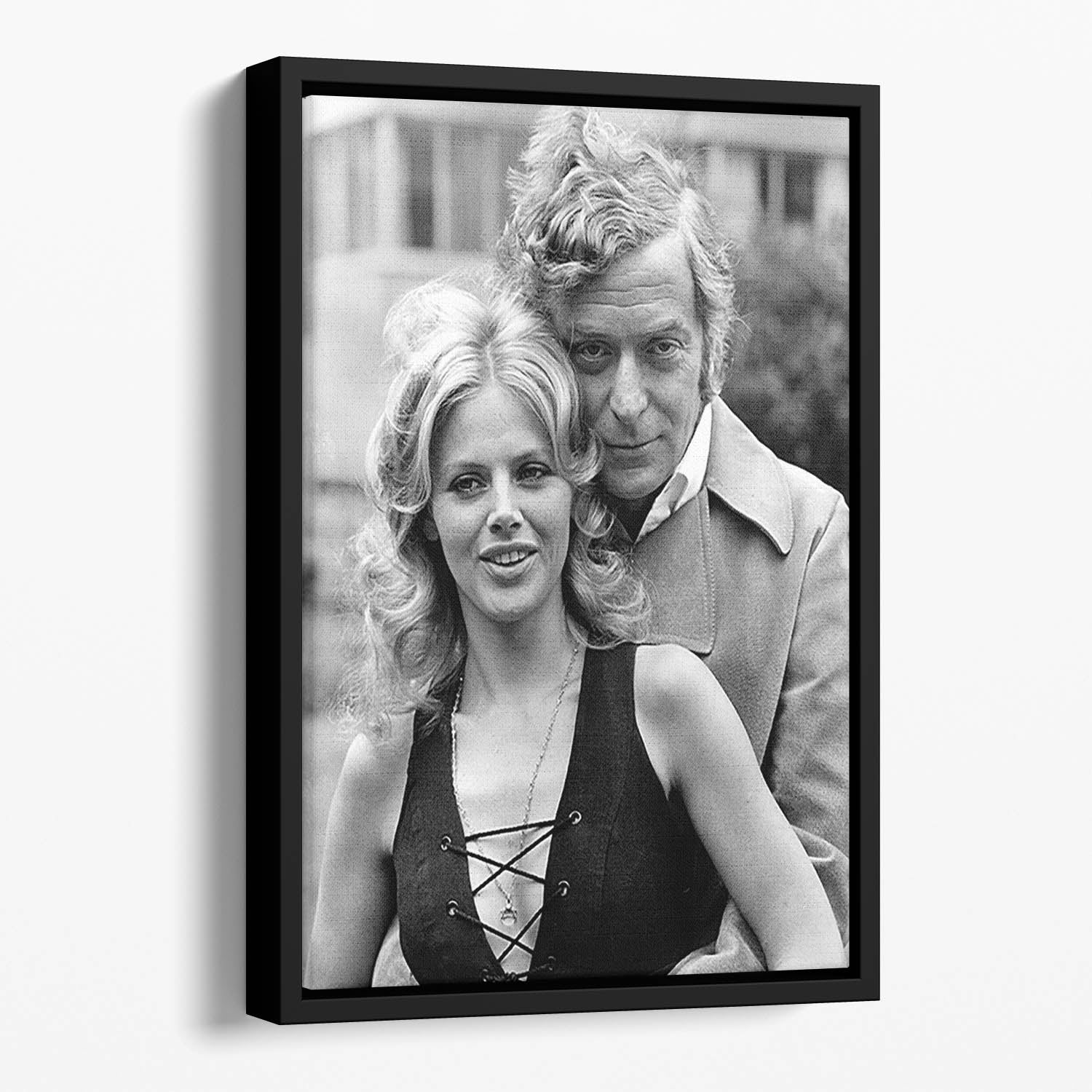Michael Caine and Britt Ekland Floating Framed Canvas