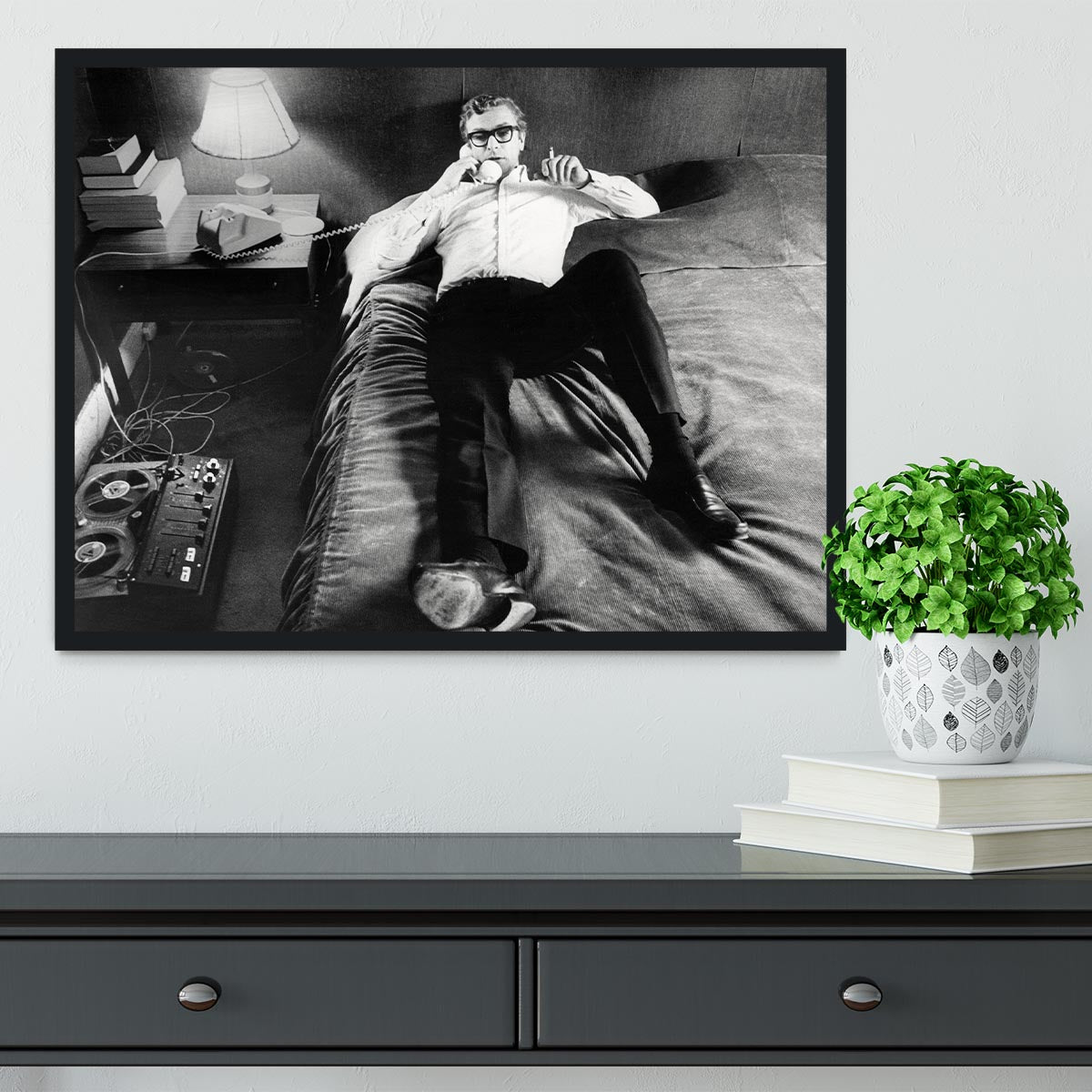 Michael Caine relaxing at home Framed Print - Canvas Art Rocks - 2