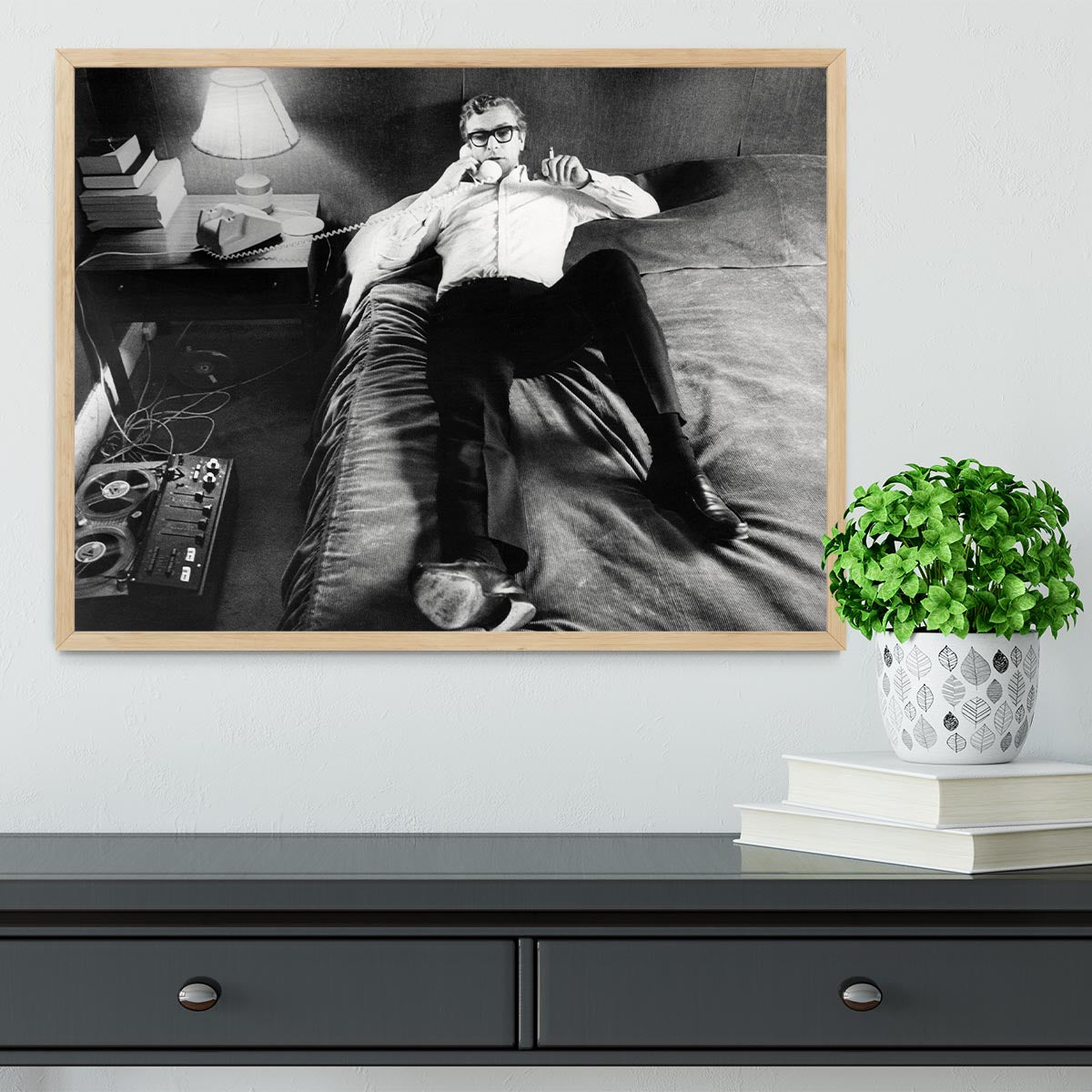 Michael Caine relaxing at home Framed Print - Canvas Art Rocks - 4