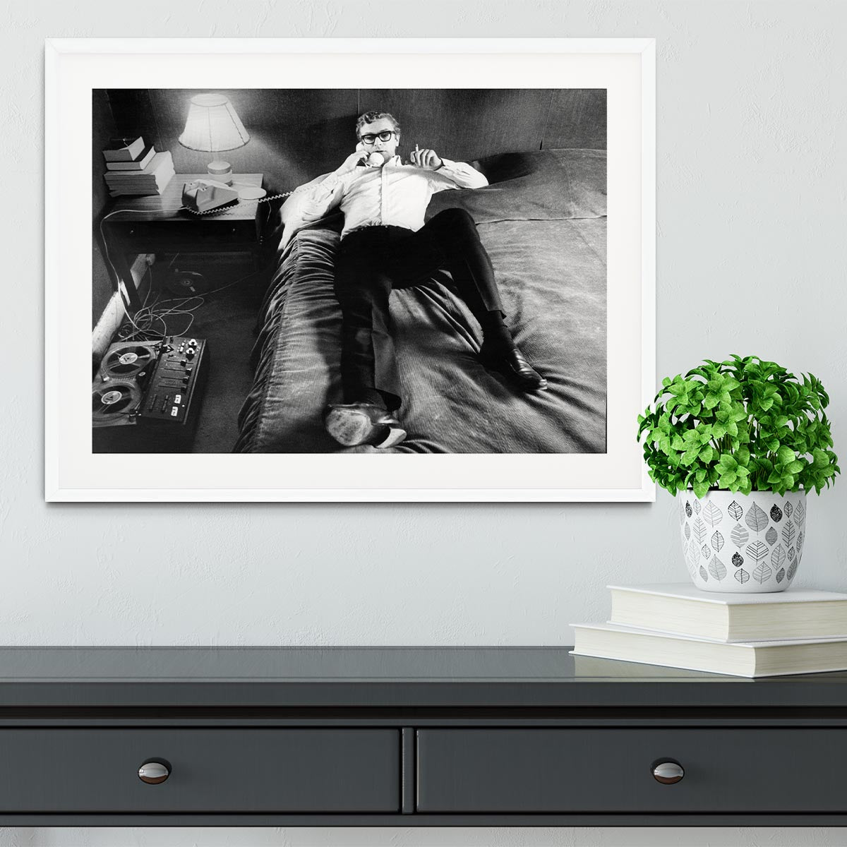 Michael Caine relaxing at home Framed Print - Canvas Art Rocks - 5
