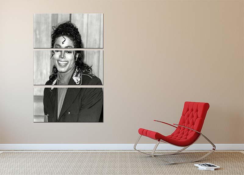 Michael Jackson smiles 3 Split Panel Canvas Print - Canvas Art Rocks - 2