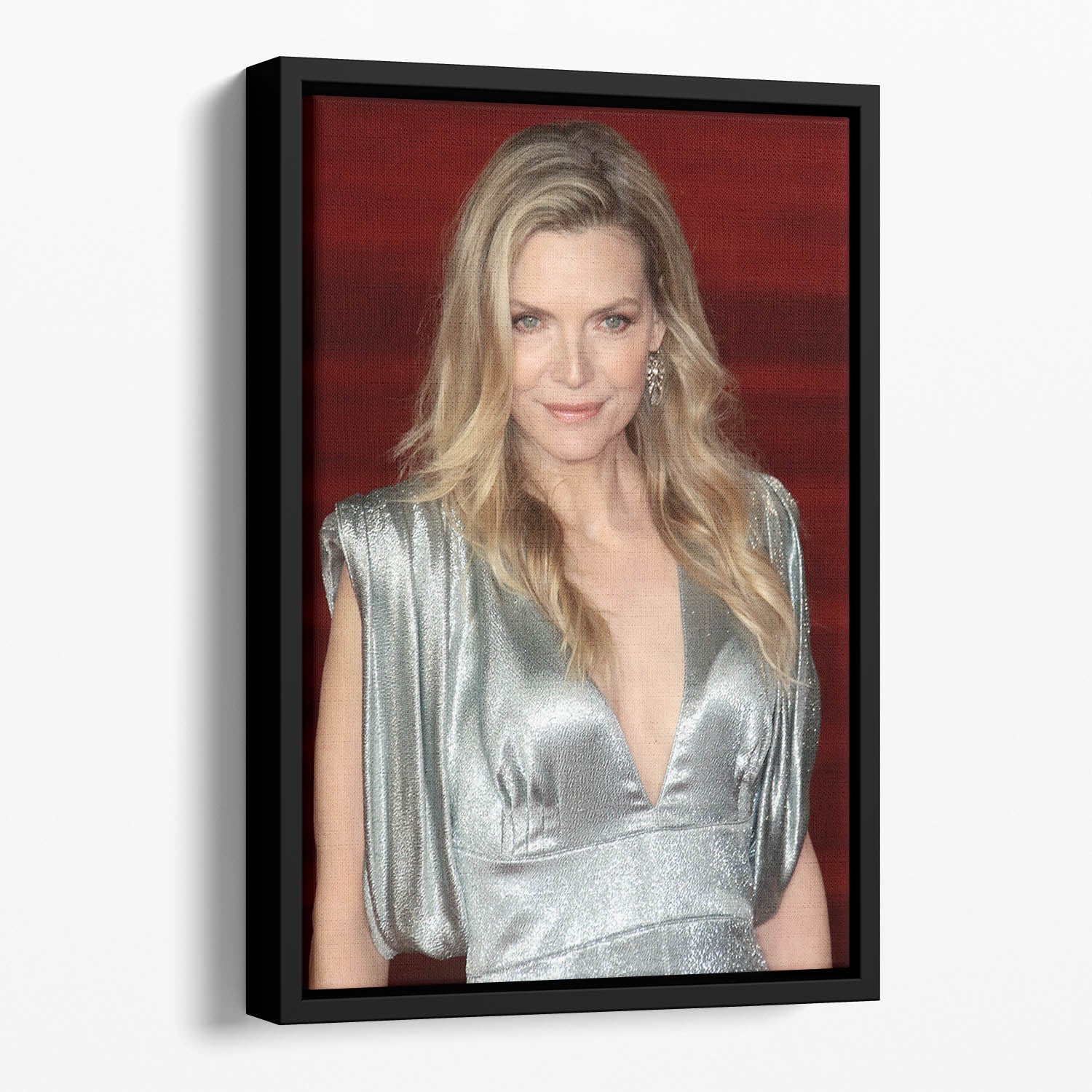 Michelle Pfieffer in silver Floating Framed Canvas