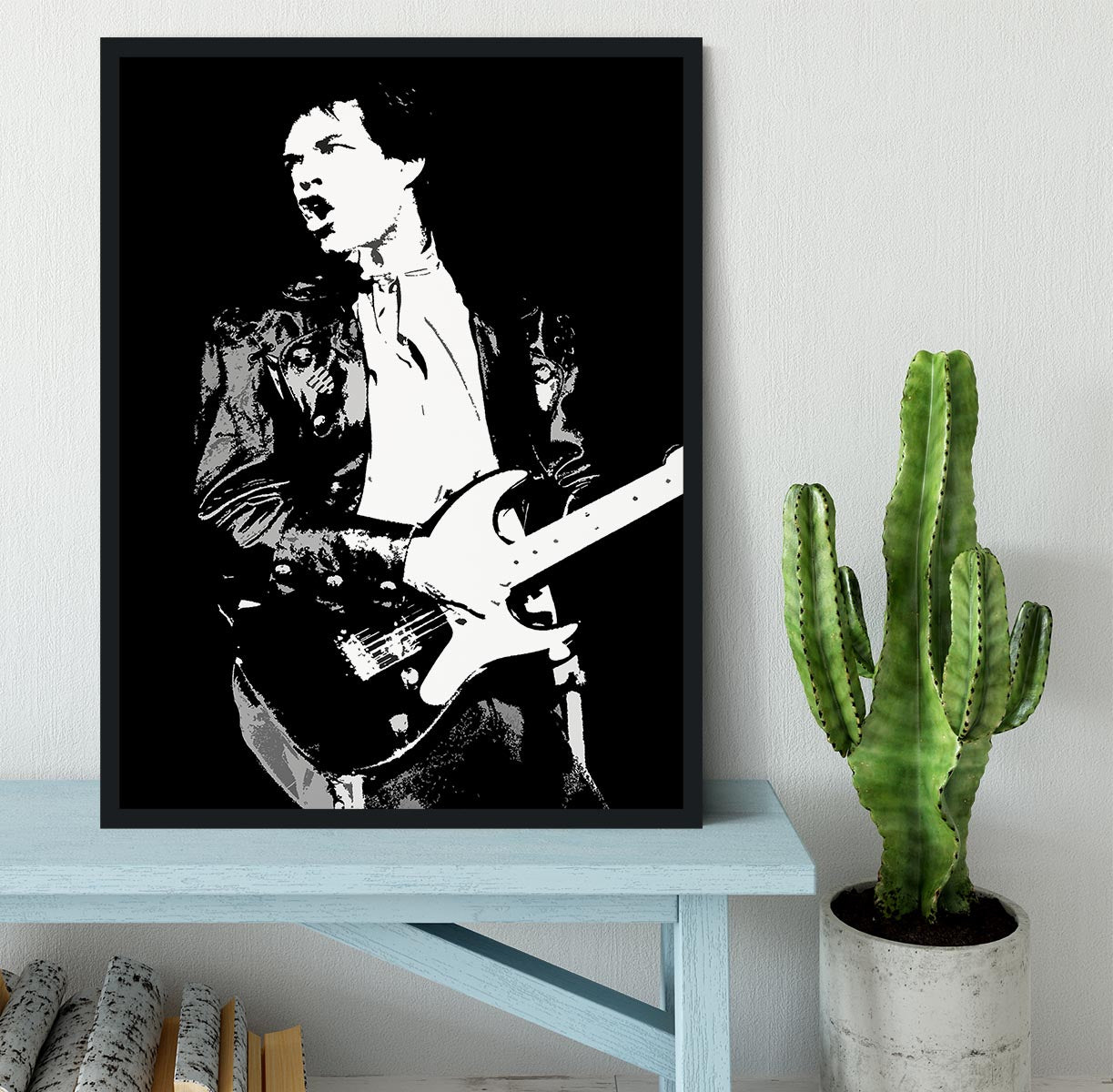 Mick Jagger at Shea Stadium Framed Print - Canvas Art Rocks - 2