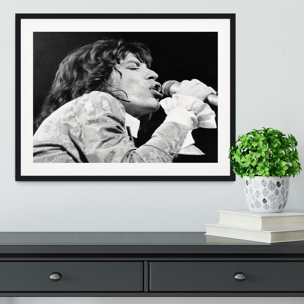 Mick Jagger belts it out Framed Print - Canvas Art Rocks - 1