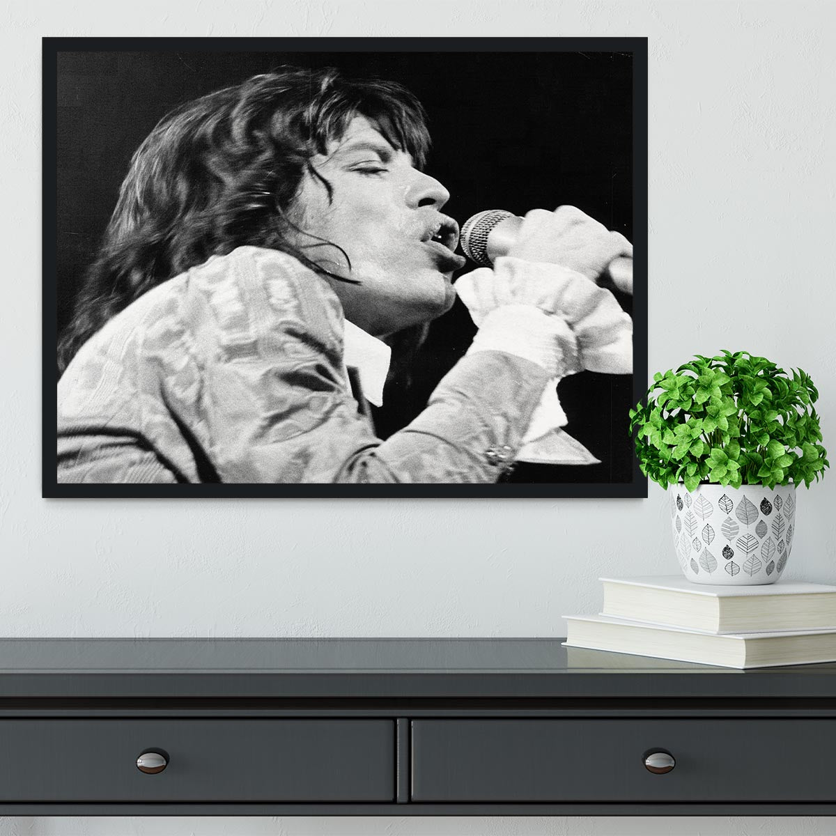 Mick Jagger belts it out Framed Print - Canvas Art Rocks - 2