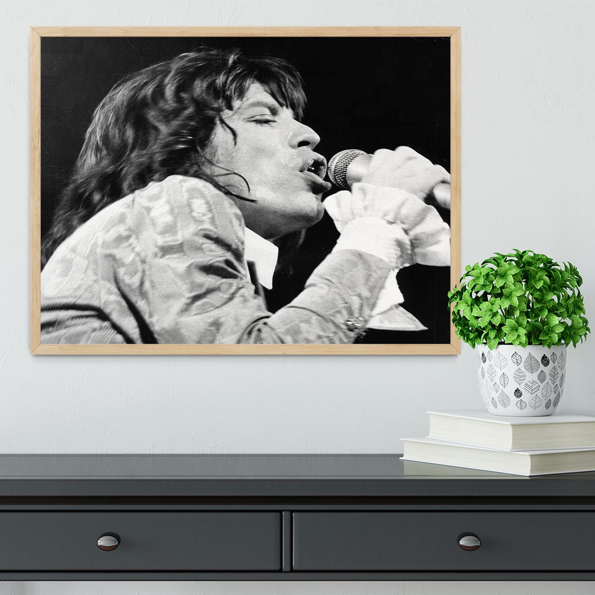 Mick Jagger belts it out Framed Print - Canvas Art Rocks - 4