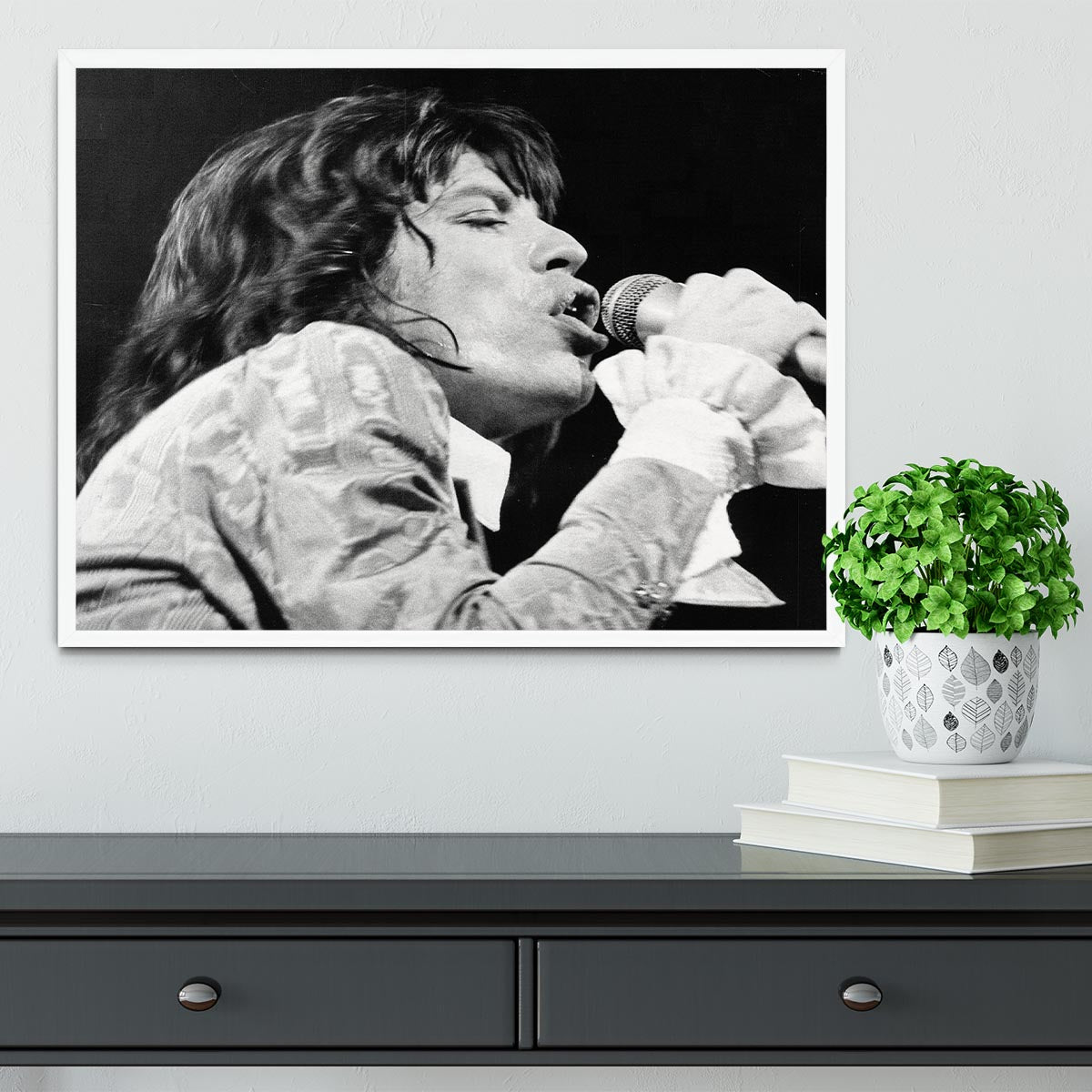Mick Jagger belts it out Framed Print - Canvas Art Rocks -6