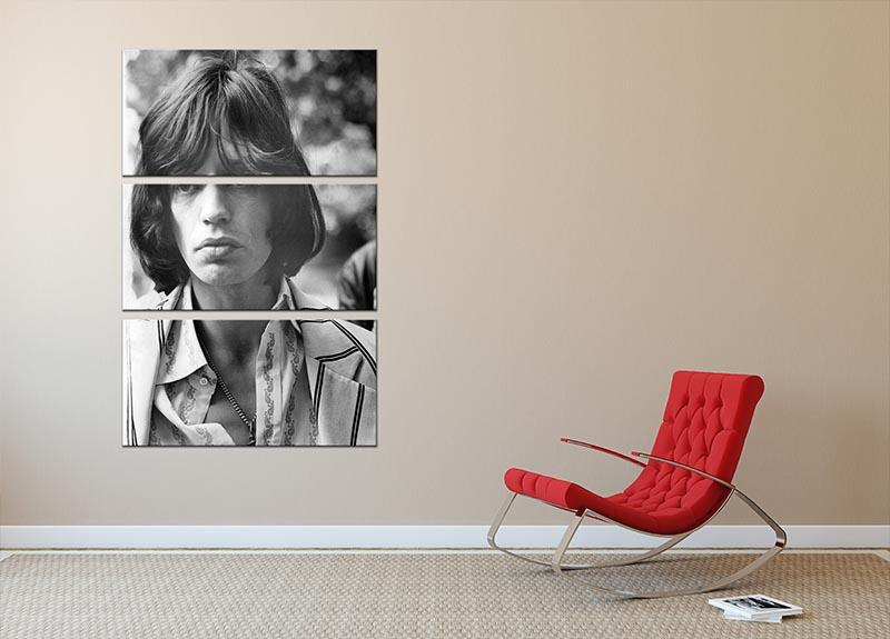 Mick Jagger in 1969 3 Split Panel Canvas Print - Canvas Art Rocks - 2