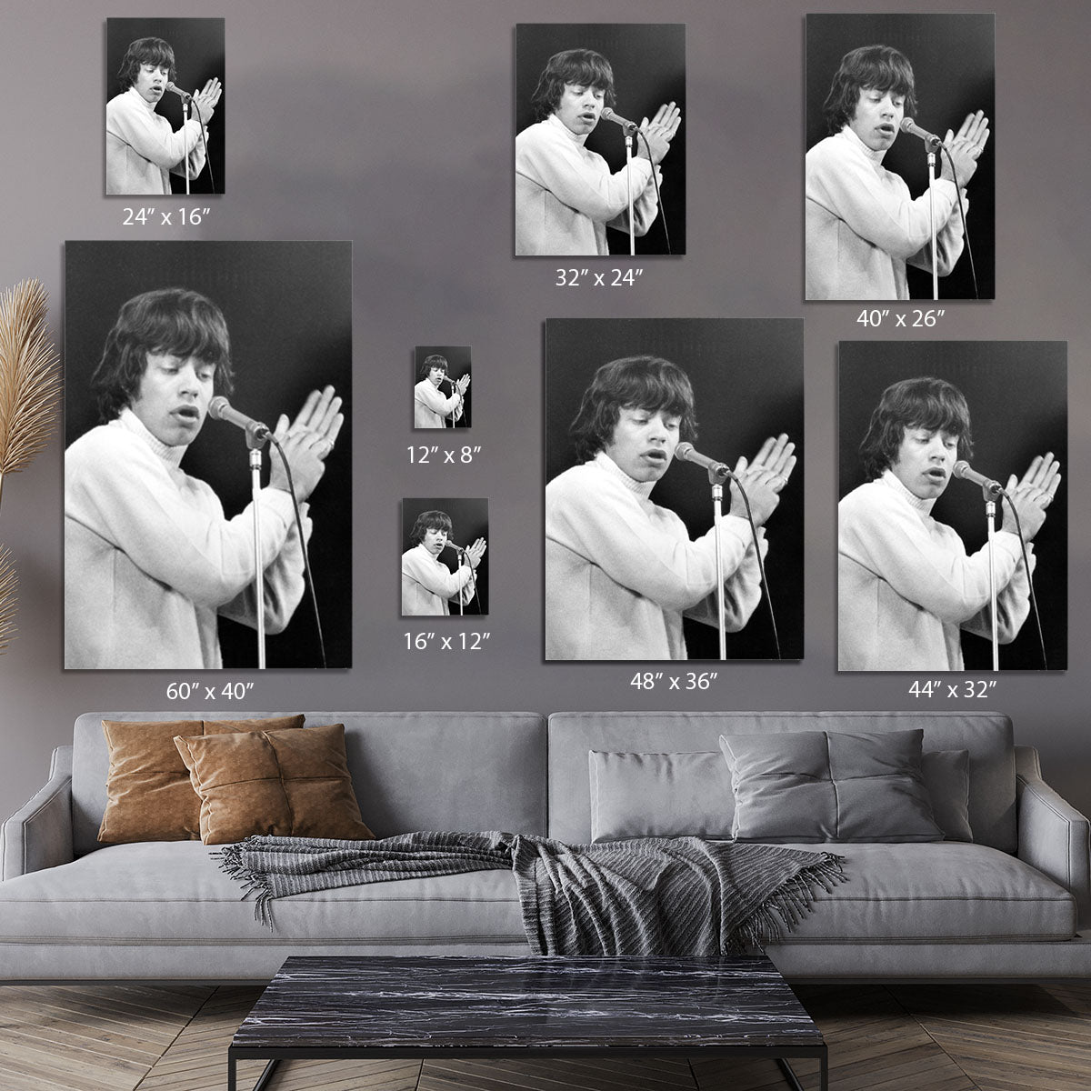 Mick Jagger on stage in 1965 Canvas Print or Poster - Canvas Art Rocks - 7