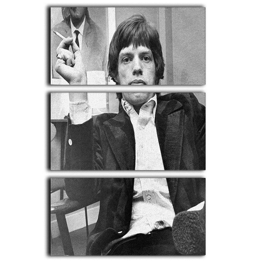 Mick Jagger with a smoke 3 Split Panel Canvas Print - Canvas Art Rocks - 1