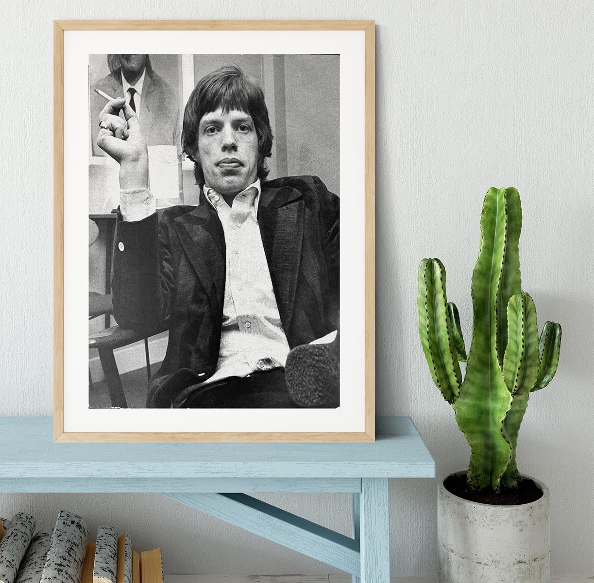 Mick Jagger with a smoke Framed Print - Canvas Art Rocks - 3