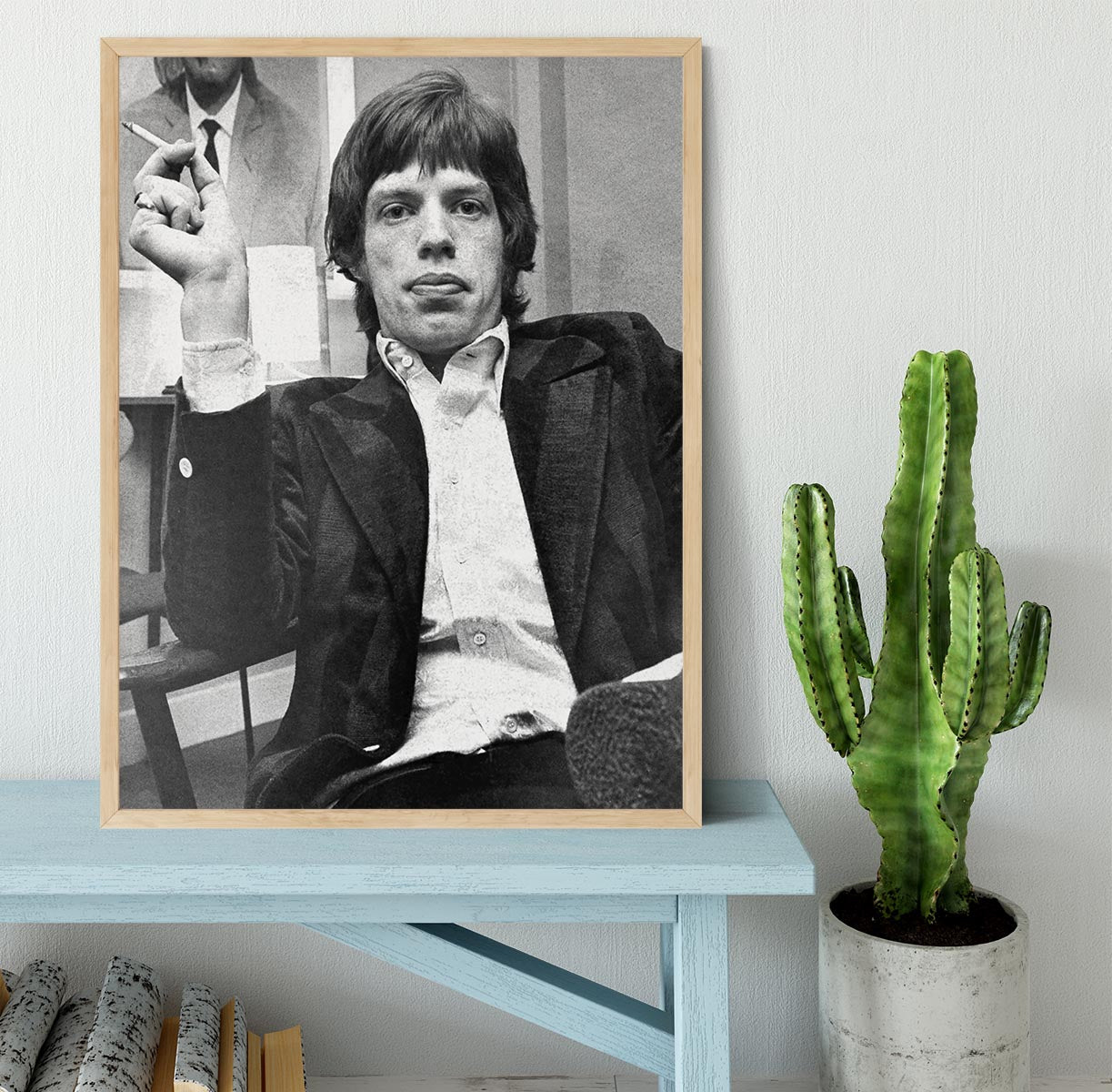 Mick Jagger with a smoke Framed Print - Canvas Art Rocks - 4