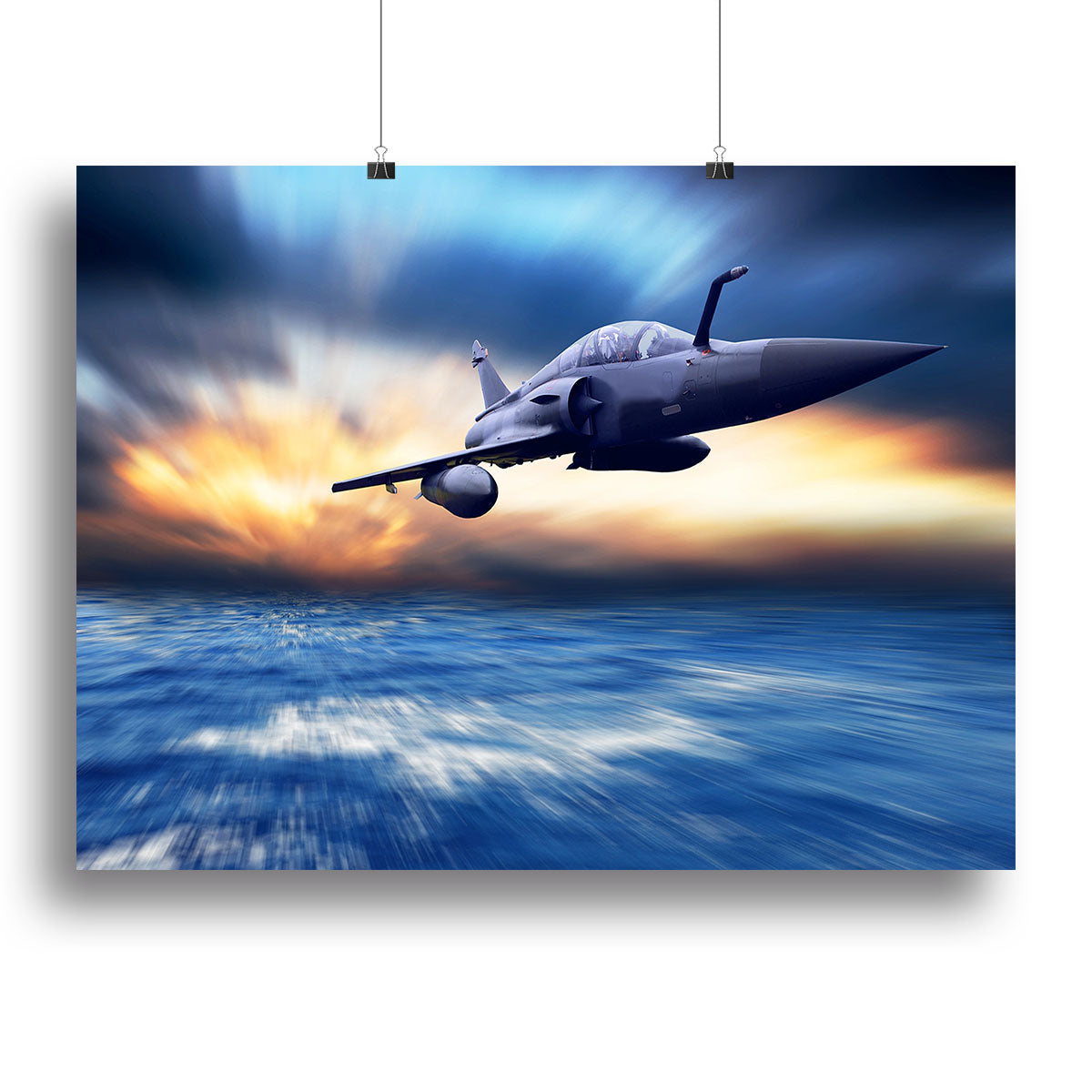 Military airplan on the speed Canvas Print or Poster - Canvas Art Rocks - 2