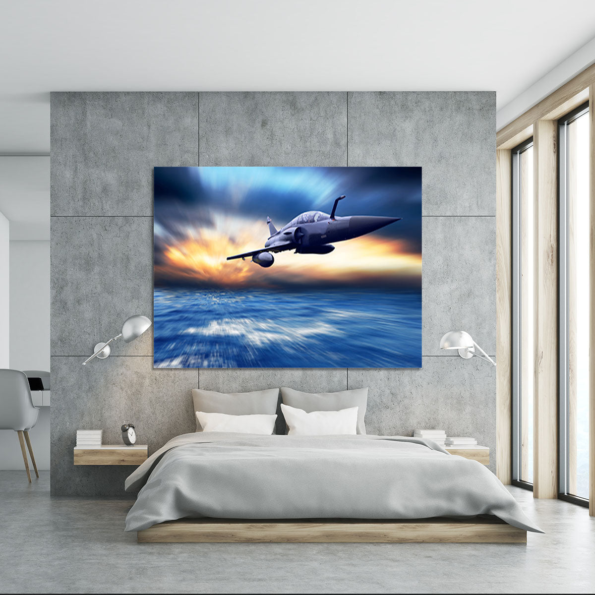 Military airplan on the speed Canvas Print or Poster - Canvas Art Rocks - 5