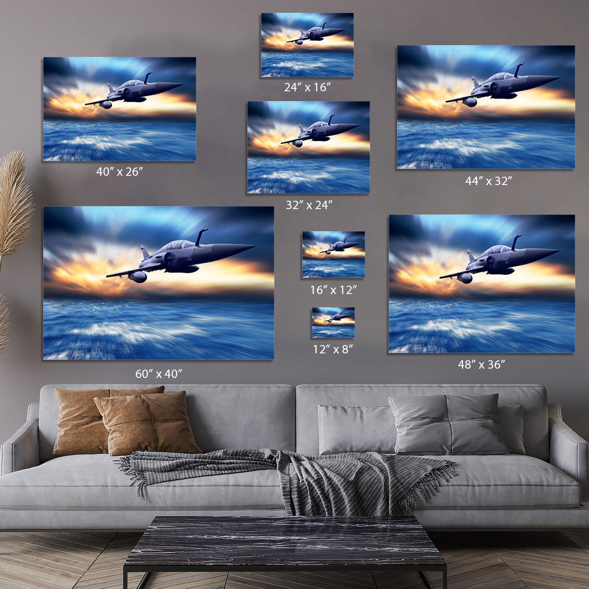 Military airplan on the speed Canvas Print or Poster - Canvas Art Rocks - 7
