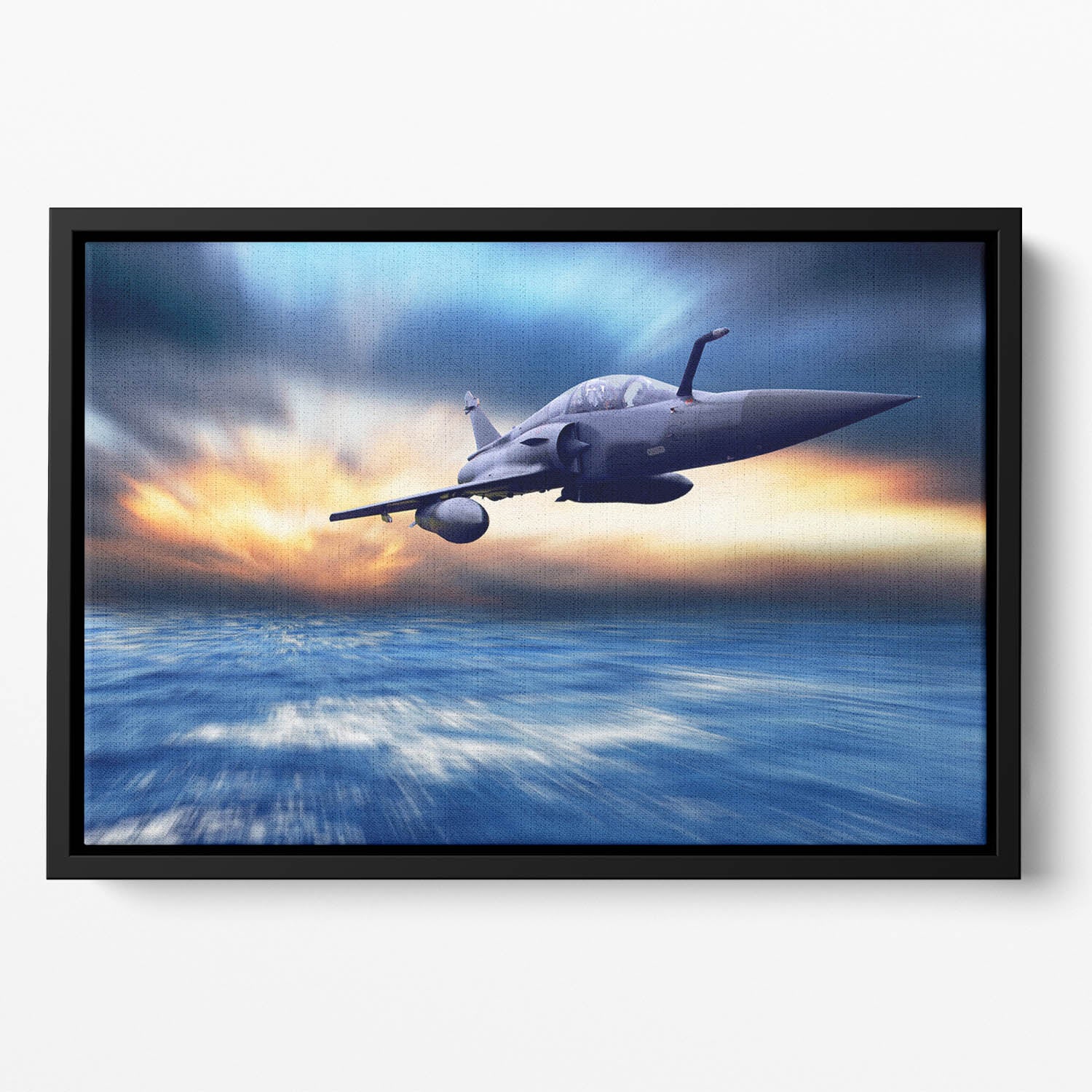 Military airplan on the speed Floating Framed Canvas