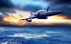 Military airplan on the speed Wall Mural Wallpaper - Canvas Art Rocks - 1