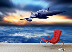 Military airplan on the speed Wall Mural Wallpaper - Canvas Art Rocks - 2