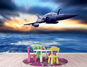 Military airplan on the speed Wall Mural Wallpaper - Canvas Art Rocks - 3