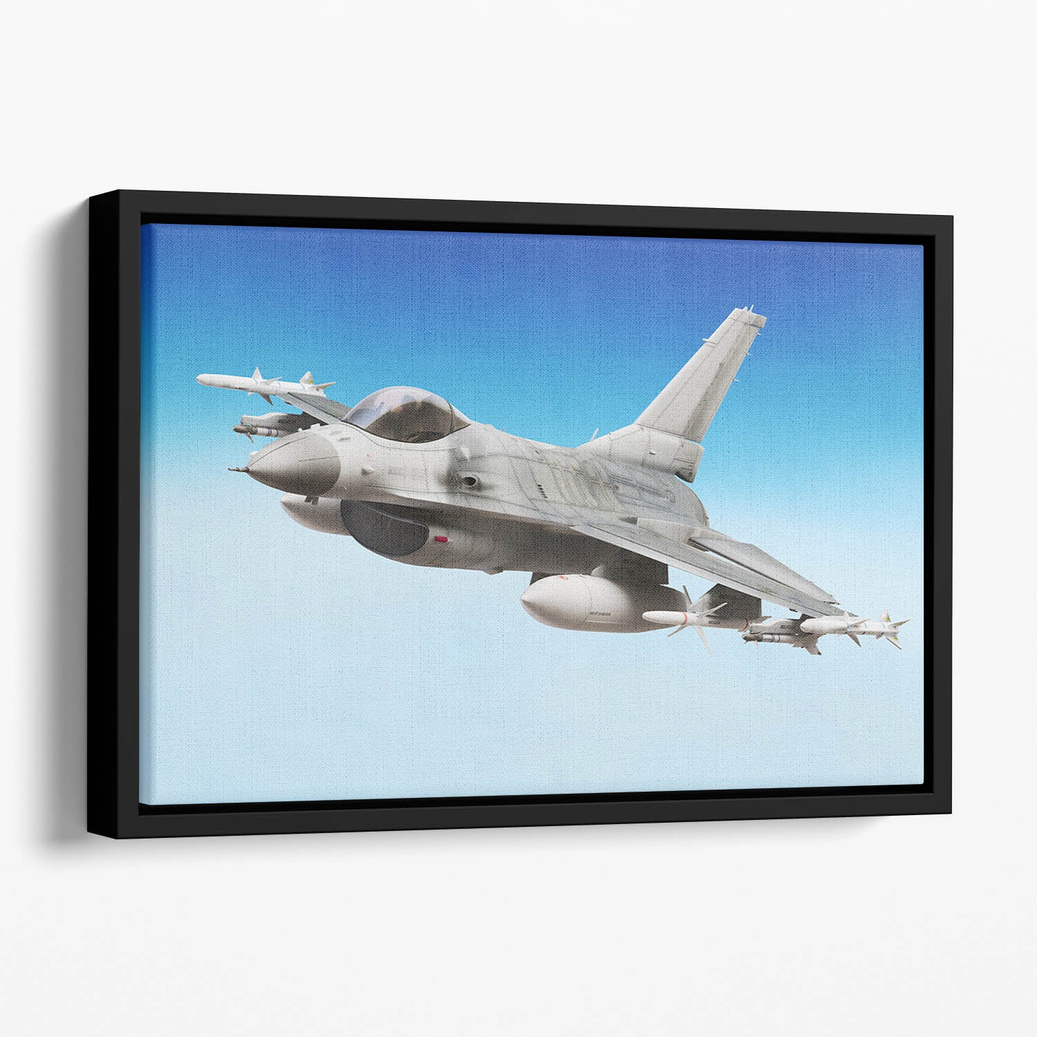 Military fighter jet close up Floating Framed Canvas