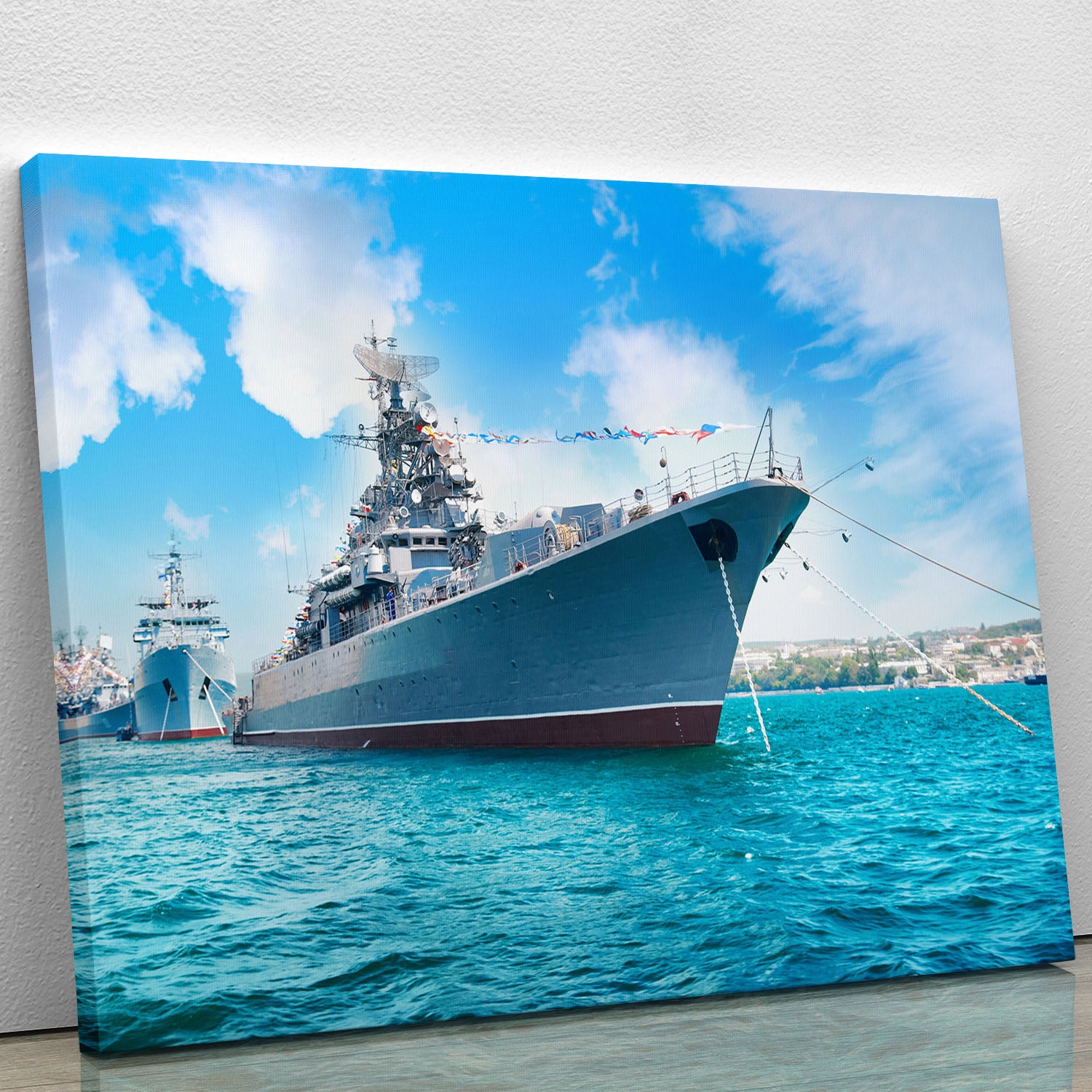 Military sea landscape with blue sky Canvas Print or Poster - Canvas Art Rocks - 1