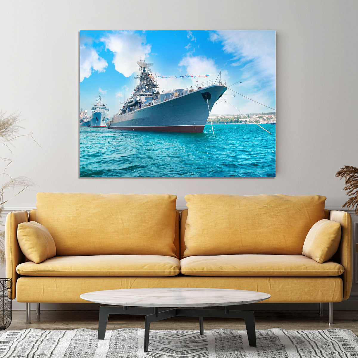 Military sea landscape with blue sky Canvas Print or Poster - Canvas Art Rocks - 4