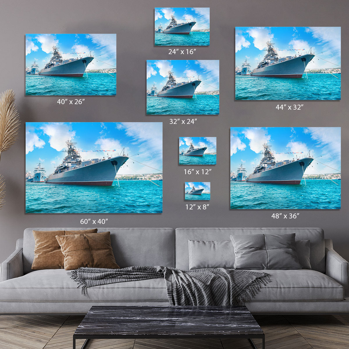 Military sea landscape with blue sky Canvas Print or Poster - Canvas Art Rocks - 7