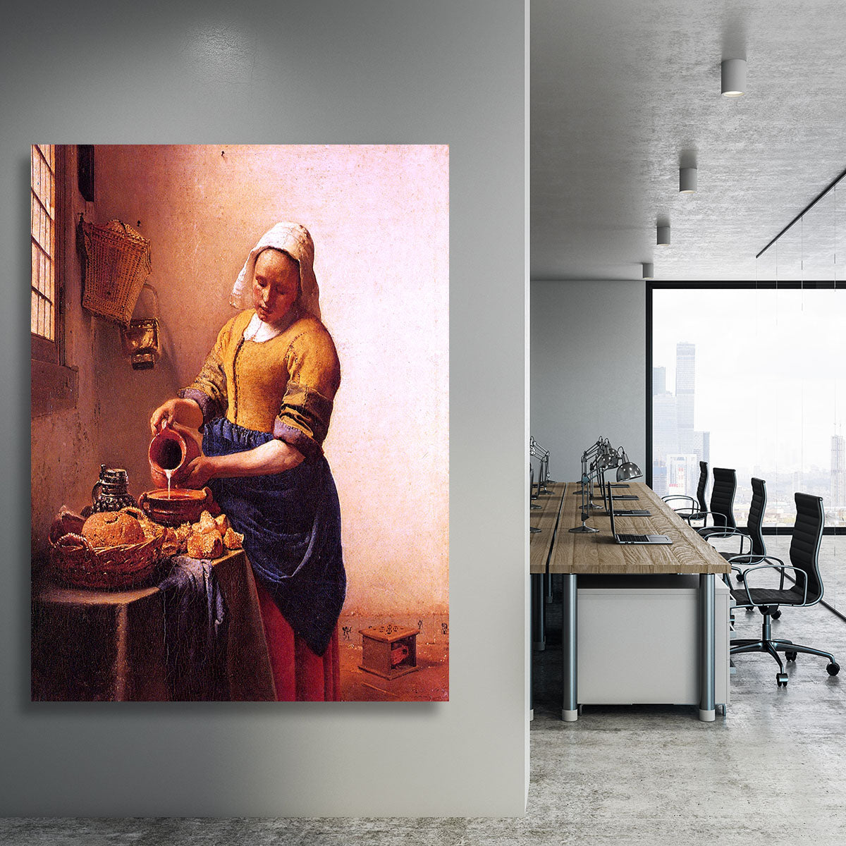 Milk maid by Vermeer Canvas Print or Poster - Canvas Art Rocks - 3