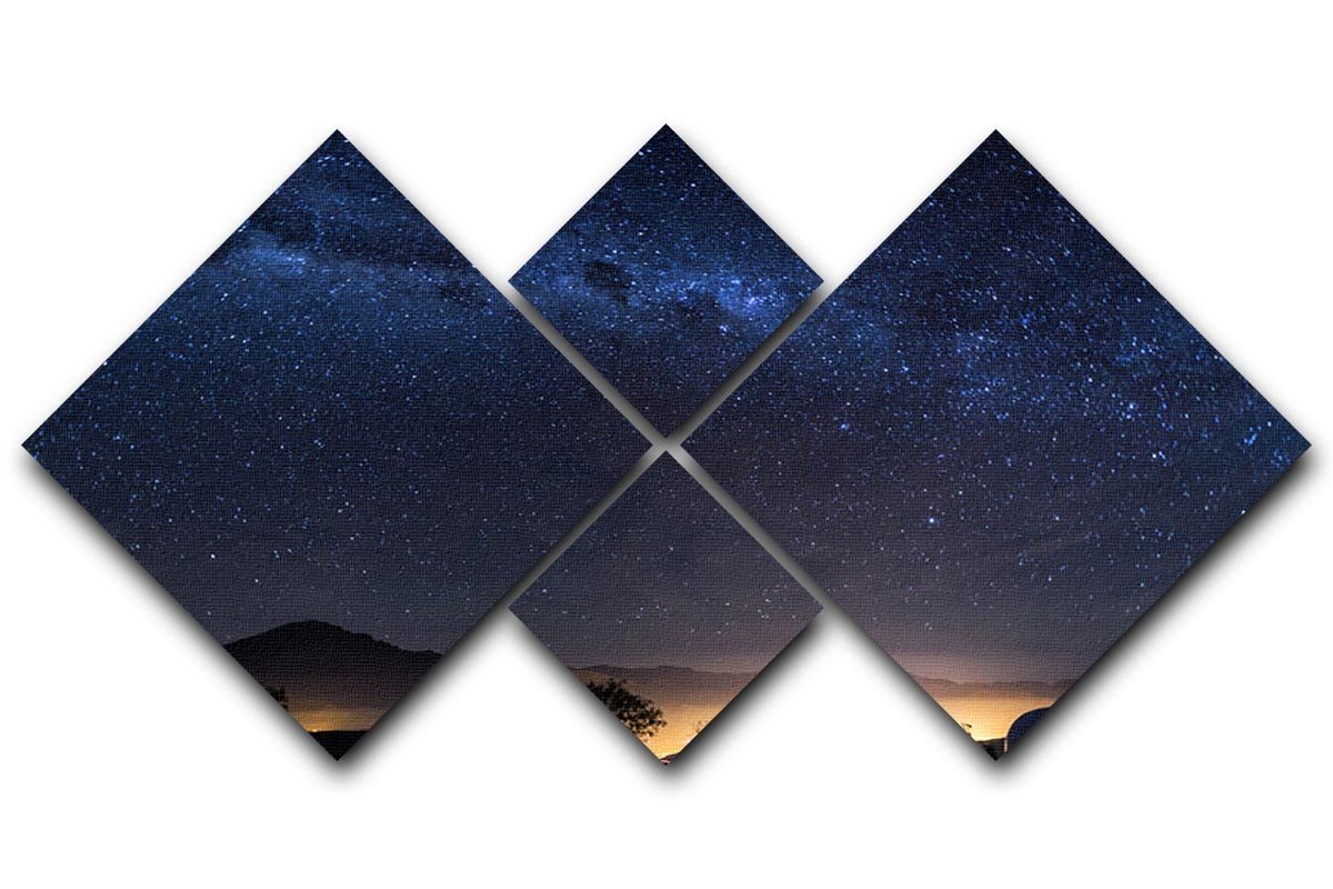 Milky Way over the Elqui Valley 4 Square Multi Panel Canvas  - Canvas Art Rocks - 1