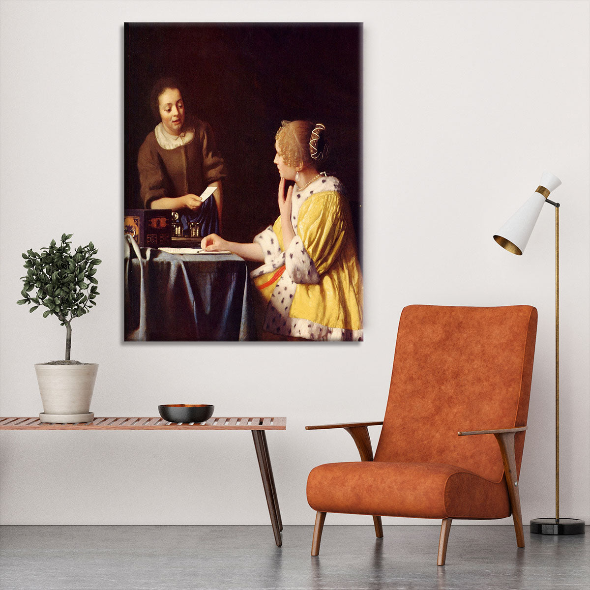 Mistress and maid by Vermeer Canvas Print or Poster - Canvas Art Rocks - 6