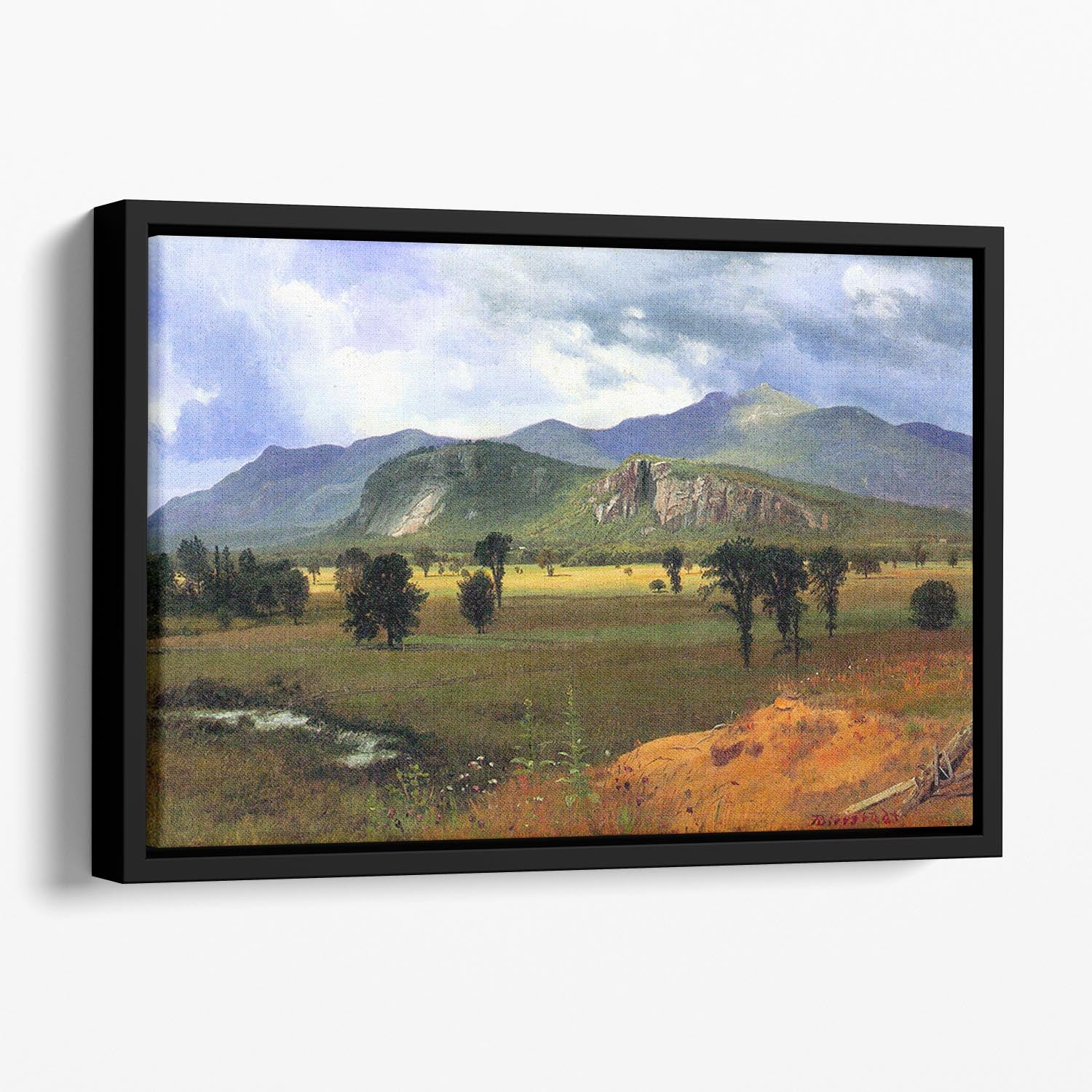 Moat Mountain Intervale New Hampshire by Bierstadt Floating Framed Canvas - Canvas Art Rocks - 1
