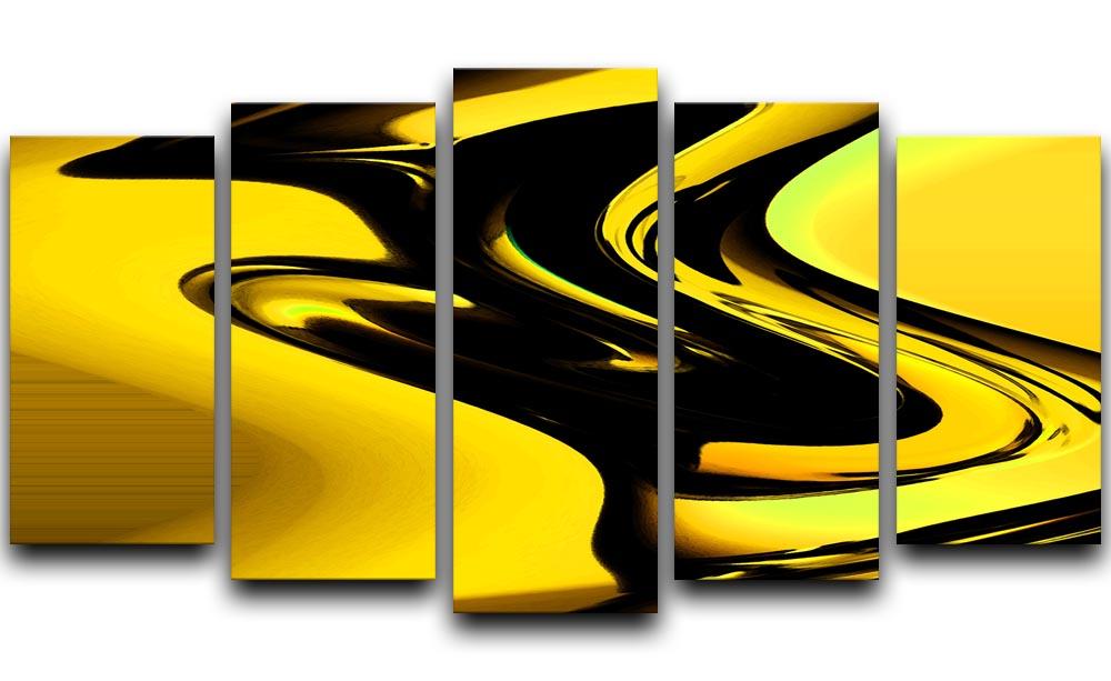 Modern Pop Art Yellow 5 Split Panel Canvas  - Canvas Art Rocks - 1
