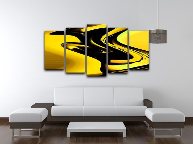 Modern Pop Art Yellow 5 Split Panel Canvas - Canvas Art Rocks - 3