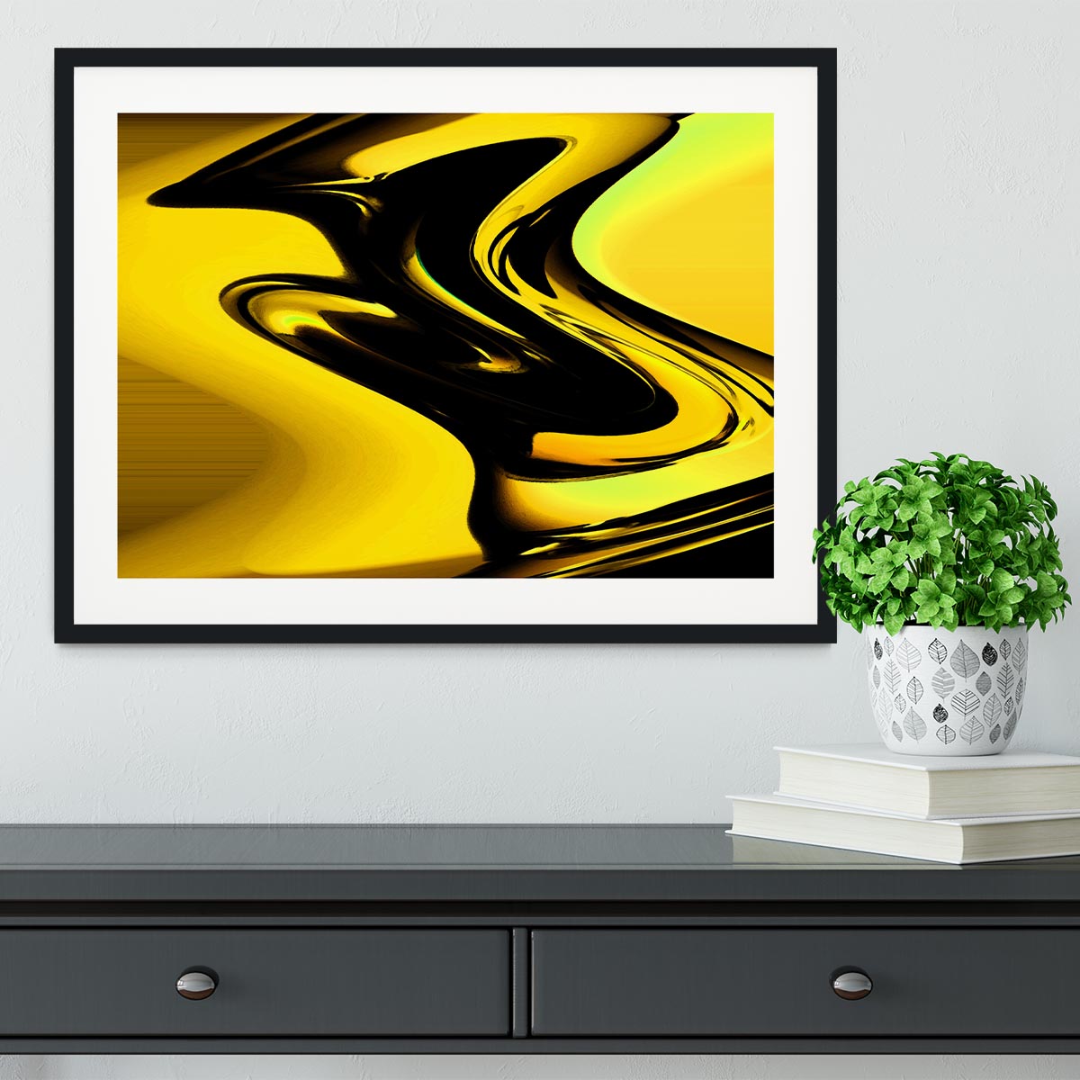Modern Pop Art Yellow Framed Print - Canvas Art Rocks - 1