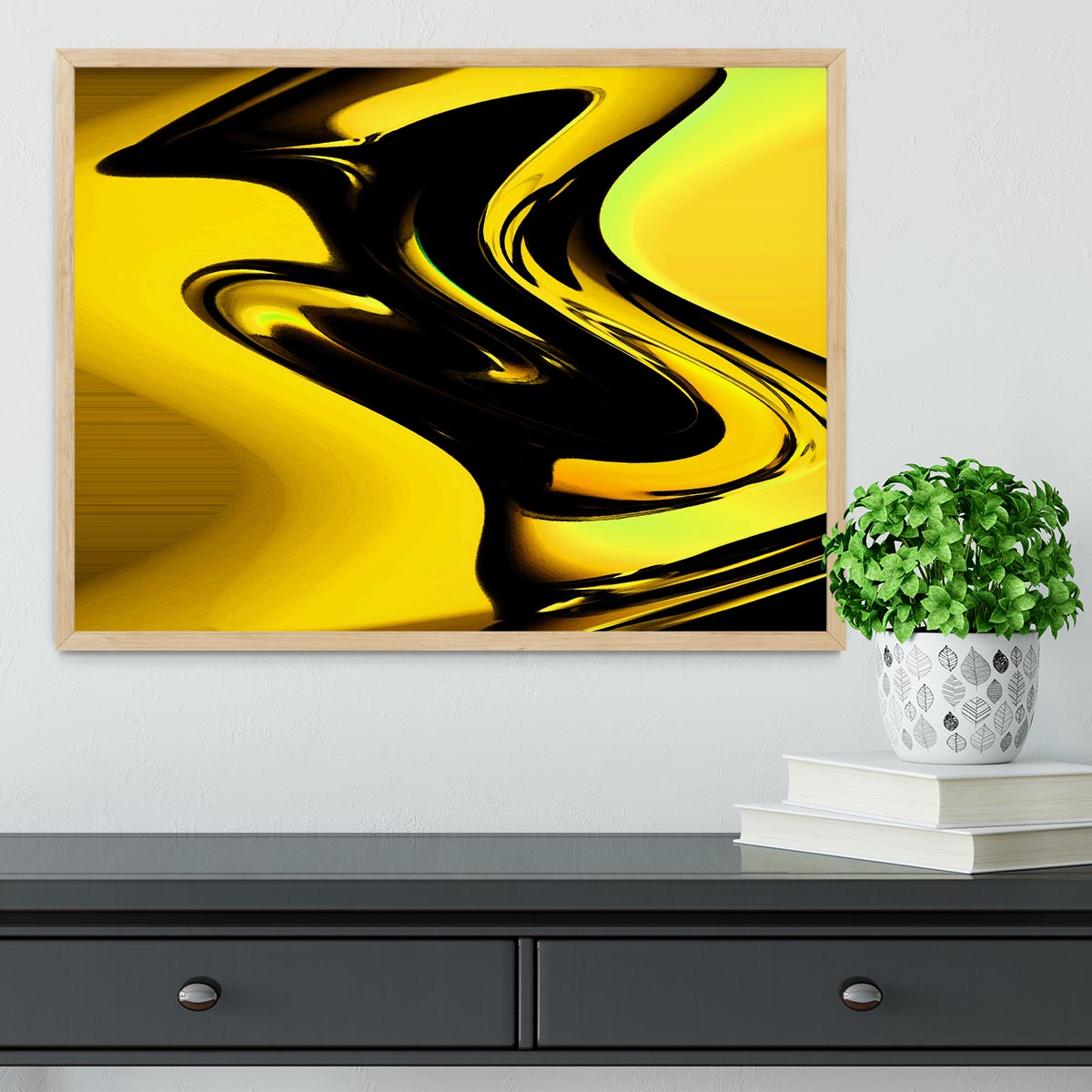 Modern Pop Art Yellow Framed Print - Canvas Art Rocks - 4