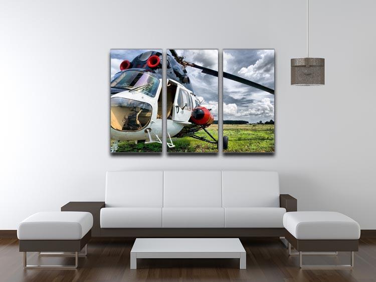 Modern light helicopter 3 Split Panel Canvas Print - Canvas Art Rocks - 3