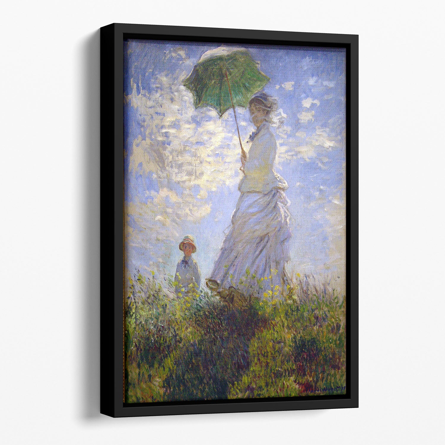 Monet Umbrella Floating Framed Canvas
