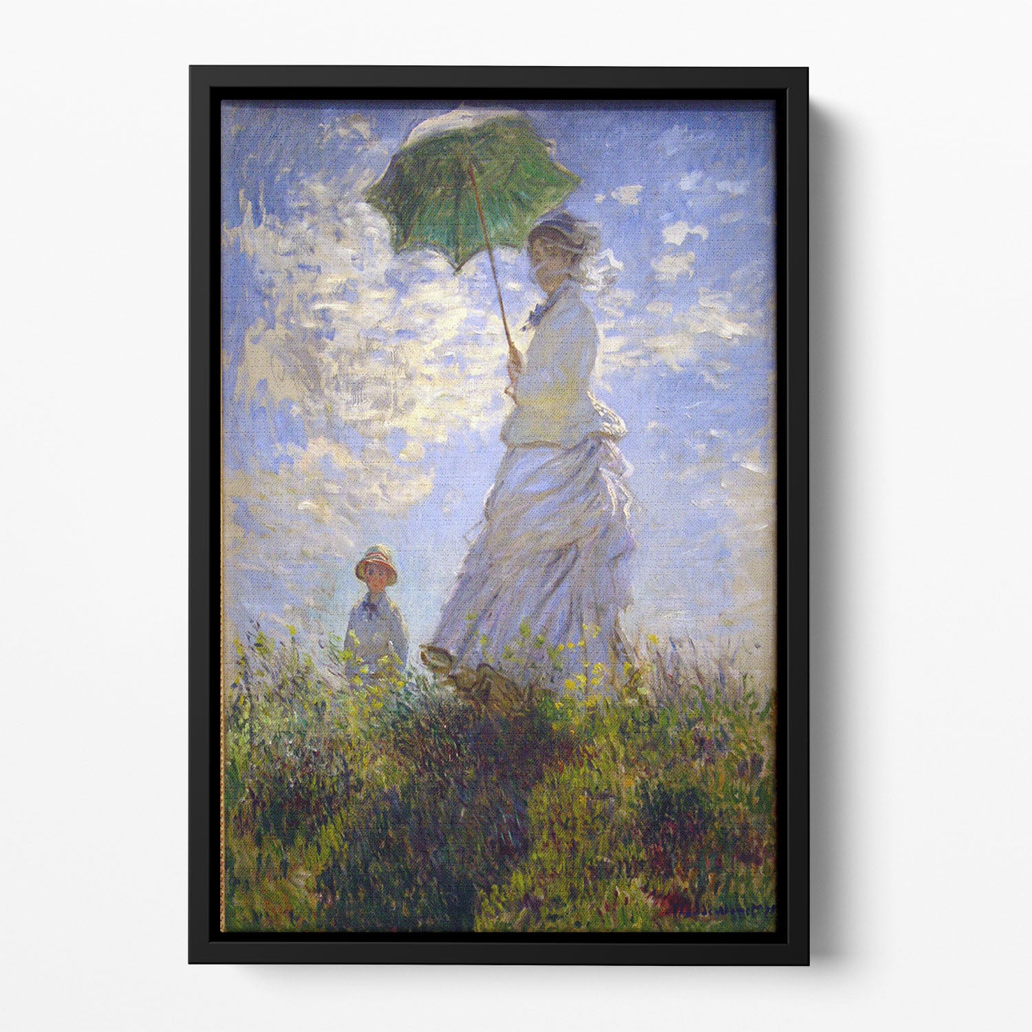 Monet Umbrella Floating Framed Canvas