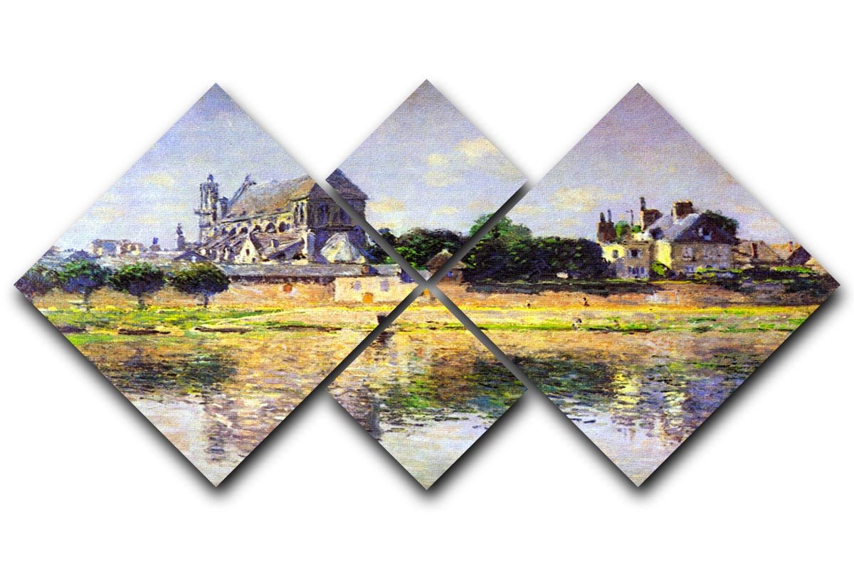 Monets garden in Vetheuil by Monet 4 Square Multi Panel Canvas  - Canvas Art Rocks - 1