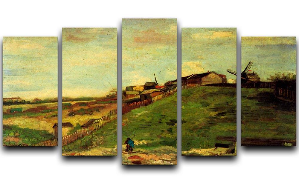Montmartre Quarry the Mills by Van Gogh 5 Split Panel Canvas  - Canvas Art Rocks - 1